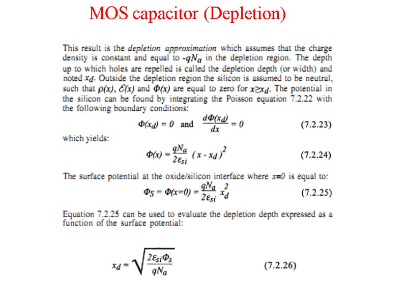 MOS capacitor (Depletion)